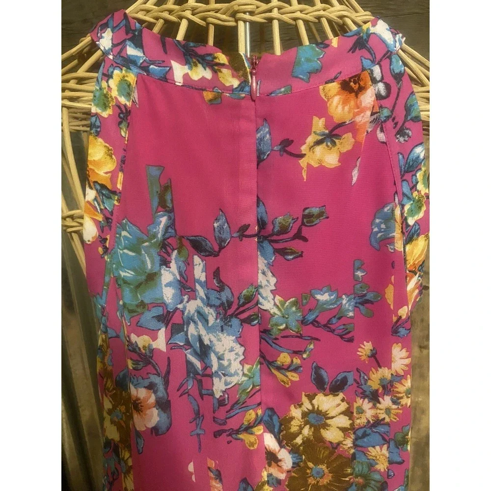 BETSEY Johnson Women's Small Dress Sleeveless Pink Floral Flare Fairy Travel - Picture 7 of 16
